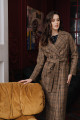 Удлиненное пальто с прорезными карманами AS55-1mkl/коричневая_клетка